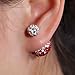 Sexy Sparkles Clay Earrings Double Sided Ear Studs Round Pave Rhinestone with Stoppers