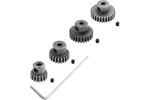 Hobbypark 4PCS 0.6 Module Steel Metal 17T 21T 26T 29T Teeth Motor Pinion Gear Set 3.175mm Replace 11189 11176 11181 11119 for