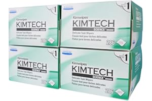 Kimberly-Clark Professional Kimtech Science KimWipes Delicate Task Wipers, 4.4 x 8.4 in. 1-ply, 280 Sheets/Box, 4 Packs, KW01