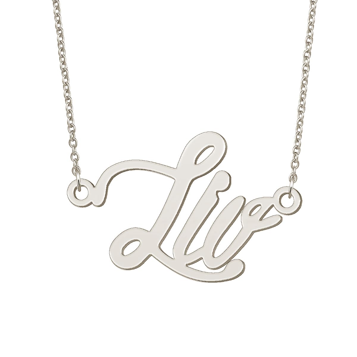 BYBWBL Liv Name Pendant Necklace Silver Color