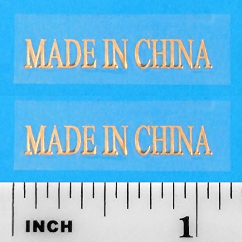 1,000+ Made in China Stickers Waterproof Transparent Golden Foil Text Rectangle Self Adhesive Labels by IntelGifts. Show Country of Origin on China Imported Products