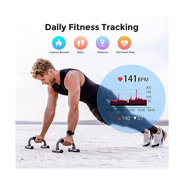 Vigorun-Smart-Watch-128-Full-Touch-Screen-Smartwatch-for-Men-Women-IP68-Waterproof-Fitness-Tracker-with-Swimming-10-Sports-Modes-24H-Heart-Rate-Monitor-Sleep-Tracker-Pedometer-Black Vigorun Smart Watch, 1.28" Full Touch Screen Smartwatch for Men Women, IP68 Waterproof Fitness Tracker with Swimming 10 Sports Modes 24H Heart Rate Monitor Sleep Tracker Pedometer (Black)