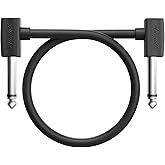 Augioth 24 Inch 60 cm Guitar Patch Cable 2 Ft 1/4 Right Angled TS Effect Pedal Cord