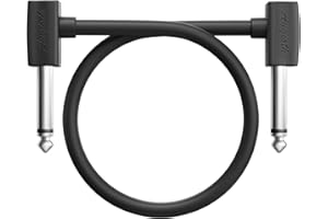 Augioth 18 Inch 45 cm Guitar Patch Cable 1.5 Ft 1/4 Right Angled TS Effect Pedal Cord