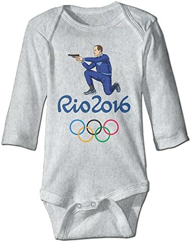 Nngogoing 2016 RIO OLYMPIC Pistol Shooting Long Sleeve Romper Climbing Clothes For Baby's Ash