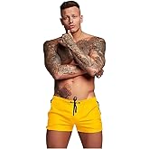 TONLEN Mens Swimwear Sports Shorts Swim Trunks with Zipper Pockets