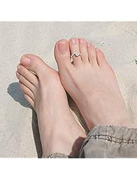 JOERICA 3PCS 925 Sterling Silver Toe Ring for Women Girls Adjustable Minimalistic Wave Arrow Band Toe Rings Set Foot Jewelry