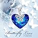 J.NINA Jewelry Gifts for Mom Butterfly Necklace Gifts with Blue Crystal CZ Fine Fashion Costume Jewellery Gifts for women Birthday for Her Ladies Girls Girlfriend Wife Sister Mother