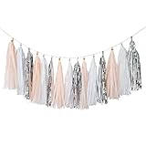 SOMADE Shiny Tassel Garland Banner Tissue Paper
