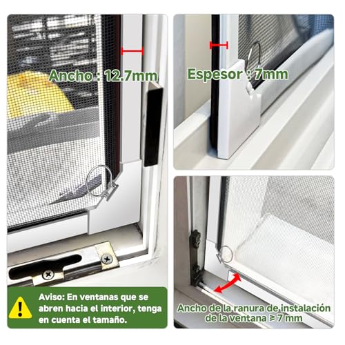 MLEJU Magnetic Window Mosquito Net 130x150 cm, Durable Fiberglass | Adjustable Size, Magnetic Mosquito Net, Easy to Clean, Mosquito Nets for Magnetic Windows - White Frame and Grey Mesh
