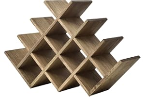 KIRIGEN 13-Bottle Wine Rack - 4-Tier Nature Wood Wine Display Rack/Standing and Countertop Wine Storage Shelf - Bottle Holder/Cabinet Glass Rack 4-Layer Dark Brown XHJJ4-DBR