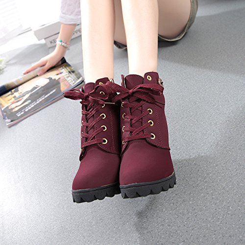 Londony â™ªâœ¿ Clearance Sales,Women's Lace Up Cross Ankle Bootie Western Mid Heel Bootie Closed Pointed Toe Boot