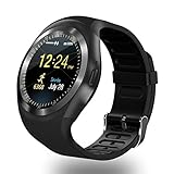 FATMOON Smart Watch Phone, Bluetooth Unlocked Watch Cell Phone with 1.54 Inch Screen GSM 2G for Android iPhone,Samsung Galaxy Note Series,Nexcus,HTC etc (Black)