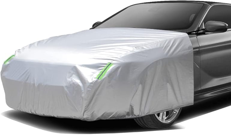 Amazon Anben ボンネットカバー 最新版 防炎フロント保護カバー 車載用ヘッドライト 日焼け防止とアンチエイジング 防塵 蛍光反射ストリップ付き 裏起毛タ 一般乗用車用 適合目安 車長4 70m 5 m 車幅1 65m 1 85m Cax L ボディーカバー 車 バイク