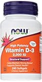 NOW Foods Vitamin D-3, Structural Support 2000 I.U., 240 Softgels