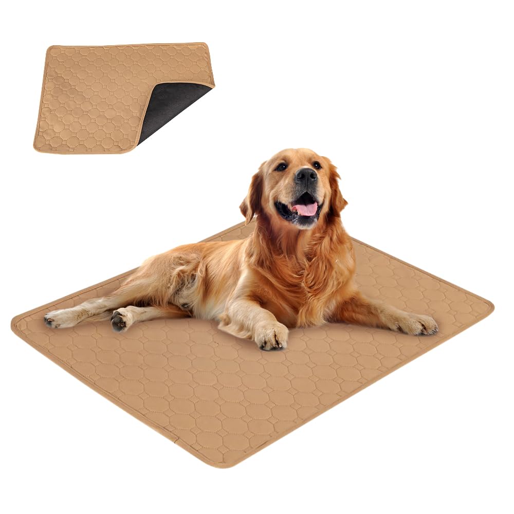 EASTLION Washable Dog Mat,Non-Slip Reusable Puppy Pads for Dogs,Super Absorbent Waterproof Dog Mat Pee Pads for Dogs for Indoor Outdoor Car Travel for Dogs,Cats(23.6x17.7 inch 1 PCS)S-Beige