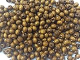 PEPPERLONELY Brand 100g (apprx 650PC) Handmade Coffee Dyed Round Wood Beads 8mm