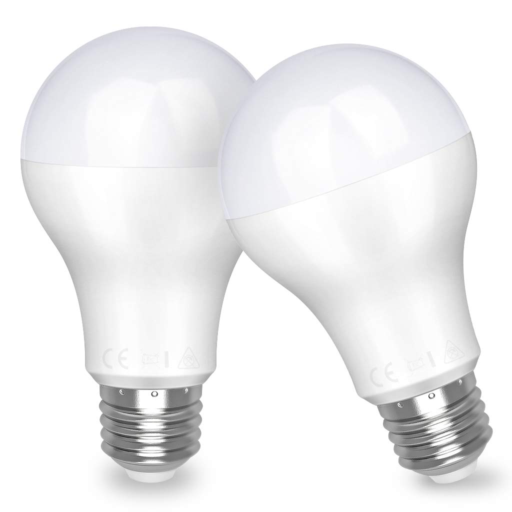 Awenia LED Light Bulb E27 Daylight Natural White A65 Edison Screw,20W 2452lumens 4000K=150W Incandescent Bulb Golf Ball, Pack of 2