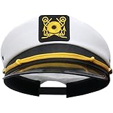 NOLITOY Captain Hat, High-Density Reinforced Sailor Hat for Adults Men Women – Adjustable Yacht Captain Costume for Yacht Party Boat Accessories