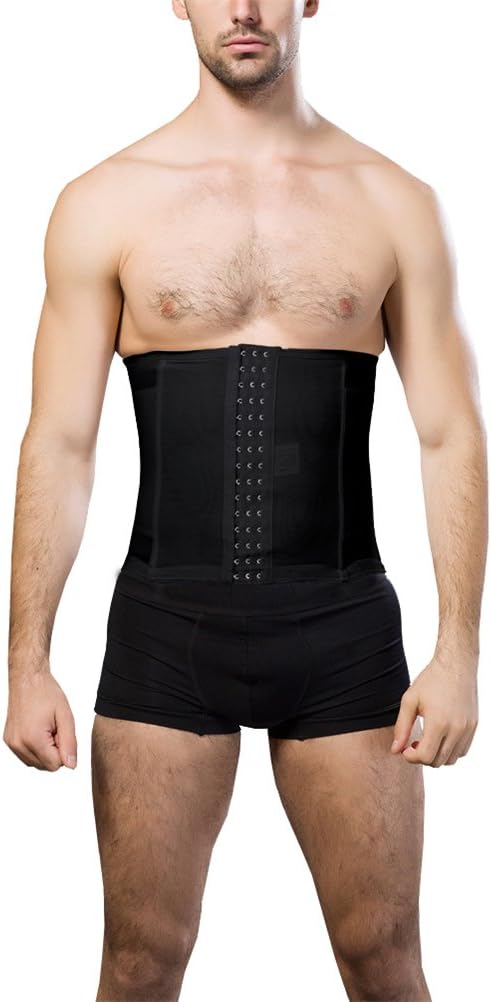 Men's 3 Hooks Instant Tummy Tuck Firm Compression Waist Trimmer Slimming Belt