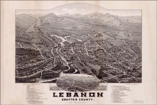 42x63 Poster; Map Of Lebanon Grafton County New Hampshire 1884