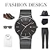 Watch,Men’s Fashion Stainless Classic Black Casual Watch With Milanese Mesh Band , Waterproof Casual Analog Quartz Dress Wrist Watch