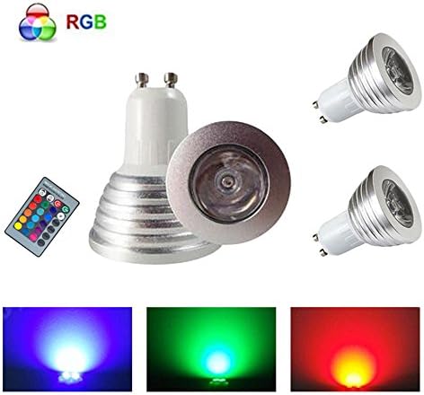 HHD® Set of 2 Colourful RGB LED Light Bulb 3 W 16 Colour Change RGB LED 250-270LM Bulb with Remote Control AC95-240 V LED (Energy Class A+)