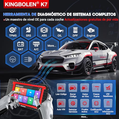 KINGBOLEN K7 OBD2 Multi-brand Car Diagnosis, Bidirectional Car Diagnosis Machine, ECU Coding Online,Full System Diagnosis 31+ Services,Free Updates for Life
