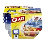 Glad Food Storage Containers, Entree, 25 Ounce, 5 Count (Pack of 6)