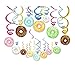 CC HOME 15Pack Donut Cake Hanging Swirls Doughnut Dessert Ceiling Streamer Birthday Party Decorations Donut Themed Party Favors for Holiday Baby Shower Home Decoration Party Supplies