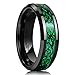 King Will Dragon 5mm Green Carbon Fiber Black Celtic Dragon Tungsten Carbide Ring Comfort Fit Wedding Band