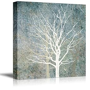 Canvas Wall Art Abstract Ink Painting Tree Painting Artwork for Home Prints Framed - 12x12 inches