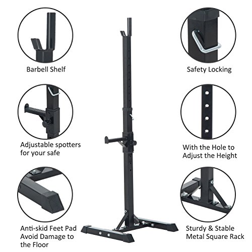 Heavy Duty Weights Bar Barbell Squat Stand Stands Barbell Rack