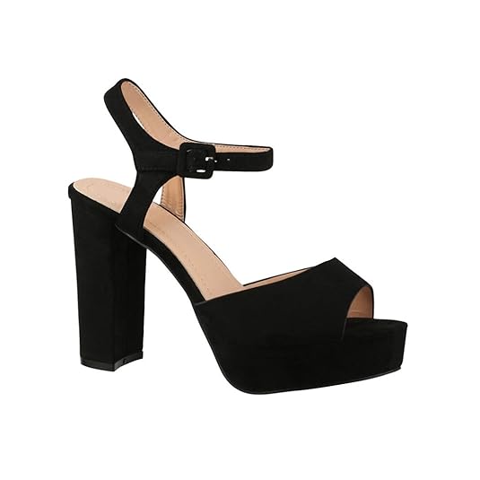 Elara Damen Pumps | Bequeme Peep-Toe Sandalette | Trendige Plateau High Heels | Chunkyrayan
