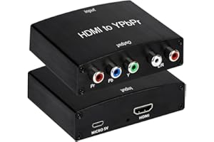 ANBER-TECH HDMI to Component Converter, HDMI to YPbPr 5RCA RGB + R/L Converter V1.4 with R/L Audio Output Support for MacBook, Blu-Ray, DVD, PS4, DVD, PSP, Xbox 360