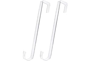Qancekoo 2pcs Wreath Hangers, 12" Clear Wreath Hangers, Welcome Sign for Front Door Decor, Non Scratch Over Door Hooks for Ha