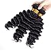 Brazilian Virgin Hair Deep Curly Wave 3 Bundles 100% Unprocessed Human Hair Natural Black Color Hair Extensions Can Be Dyed and Bleached (16 18 20)
