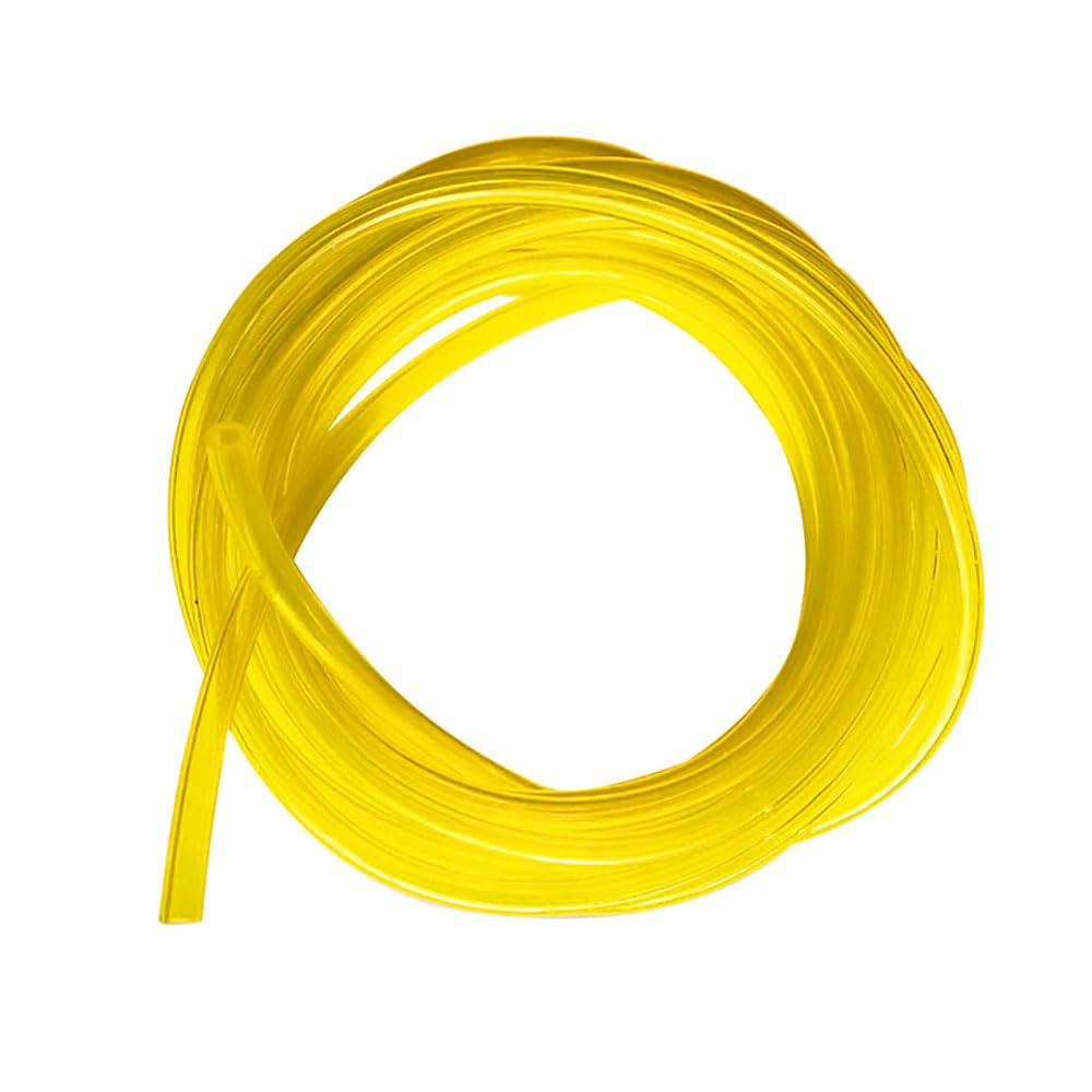 Heart Tong PVC Fuel Hose, 2.5m x 3mm ID x 6mm OD, Yellow, Universal for Lawn Mowers, Trimmers, Motorcycles