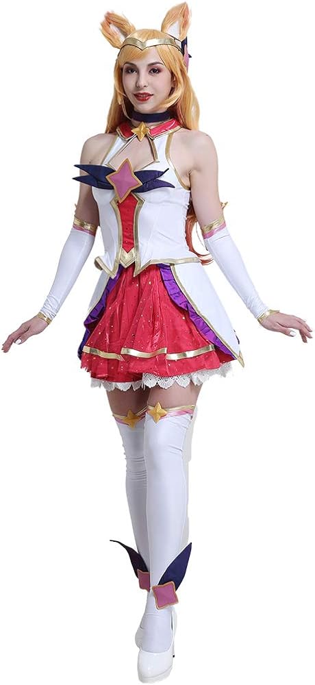 miccostumes Women's Ahri Costume Pink Shining Skirt