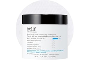 belif PHA 2% Toner Pads – Gentle Exfoliating Facial Polish for Pore Care, Hydrating & Soothing with Panthenol & Cica, Double-Sided Texture, Ideal for Sensitive Skin, Korean Skincare (70 Pads)
