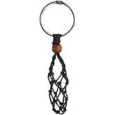 Handmade Crystal Cage Black Brown Keychains Set,Adjustable Rope Key Rings Without Stones, DIY Jewelry Women Accessories