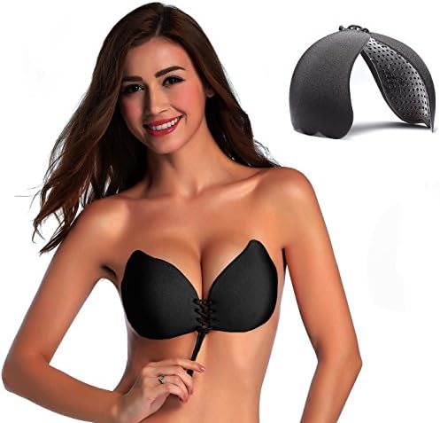 Amanana Strapless Adhesive Bra - Resuable Self Adhesive Backless Invisible Push Up Bra for Women