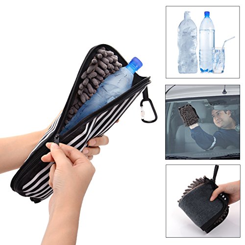 liangdongshop Universal Water-absorbing Umbrella Phone Holder Case Waterproof Wet Folding Umbrella Cover Storage Bag With Loking Carabiner 11.02"x4.72"(1 Pcs Pack)