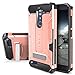 ZTE ZMAX PRO/ZTE Blade X Max Case, Evocel [Explorer Series Pro] Dual Layer Credit Card Case with Magnetic Kickstand for ZTE ZMAX PRO (Z981) / ZTE Blade X Max (Z983), Rose Gold