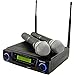 Pyle-Pro PDWM3300 Wireless Professional UHF Dual Channel Microphone System With 2 Microphones and Adjustable frequency