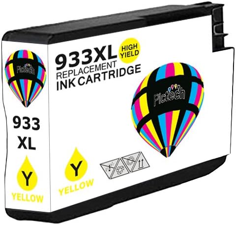 Pictech® Compatible Ink Cartridge Replacement for HP 933 XL ink Cartridge for HP Officejet 7510 All in one A3 inkjet Printer (1x Yellow)