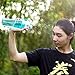 Yaping Plastic Outdoor Sports Spray BPA-Free Water Bottle with Straw For Travel Fitness Hiking Cycling(600ML-Blue)