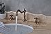 Rozin Antique Brass Widespread 3 Holes Bathroom Sink Faucet 2 Cross Knobs Lavatory Basin Mixer Tap