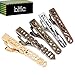 BMC 5pc Mens Mix Metal Colored Stainless Steel Cut Out Pattern Tie Bar Clips