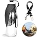 Dog Water Bottle, Water Bowl Dispenser for dog Traveling, 20 OZ Leak-Proof Pet Water Mug with Expandable Silicone Flip-Up Leaf (Grey)